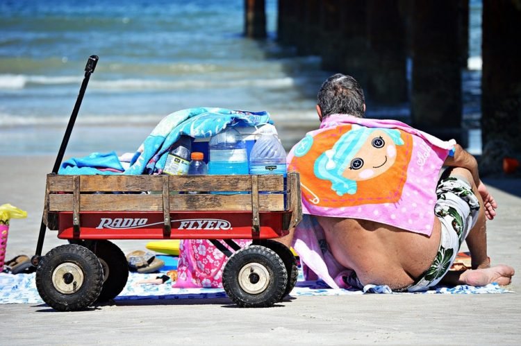 Bollerwagen am Strand